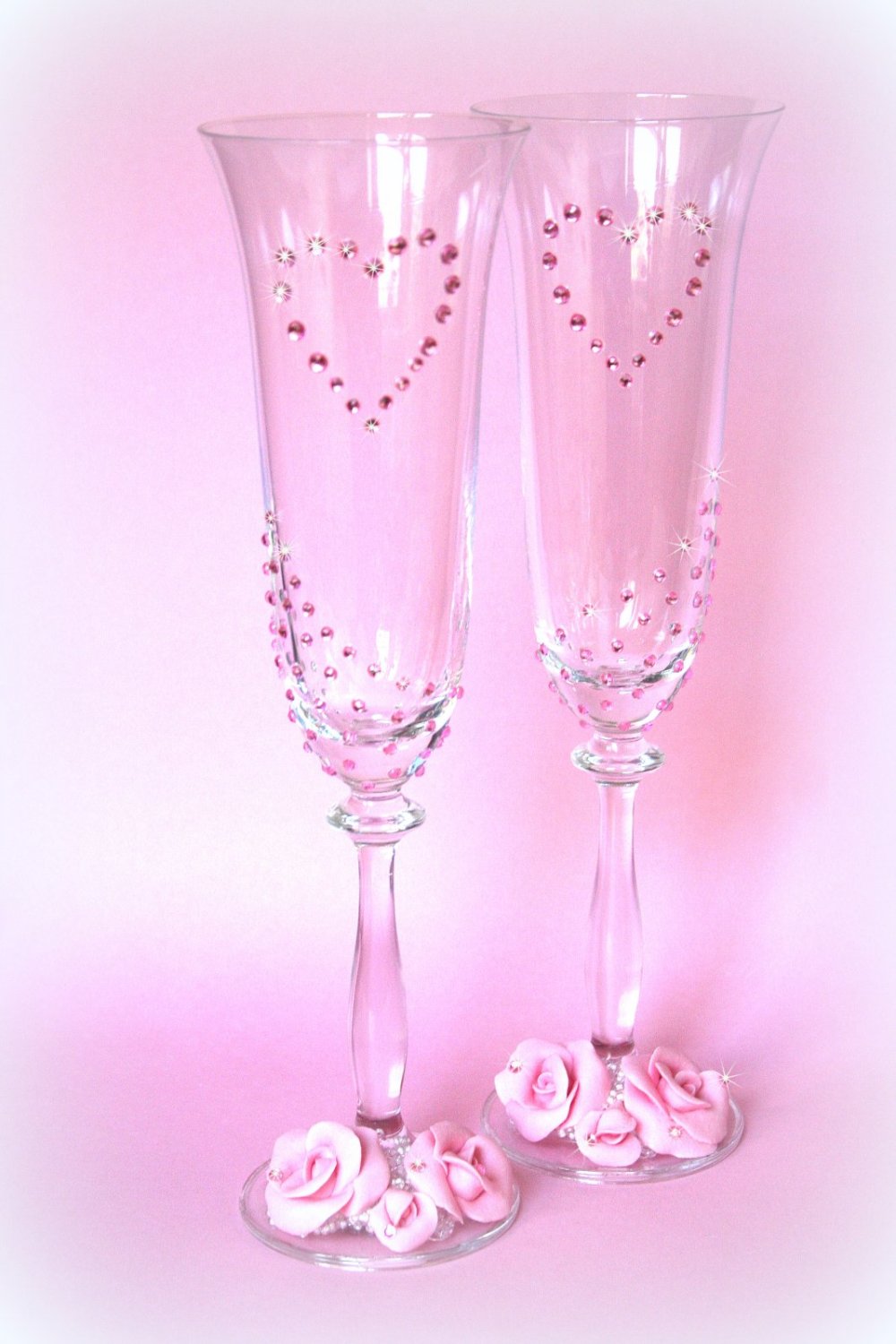 Свадебные бокалы&nbsp;Свадебные аксессуары ручной работы.Лепка,роспись. : 