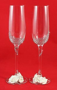 Свадебные бокалы&nbsp;Свадебные аксессуары ручной работы.Лепка,роспись. : 