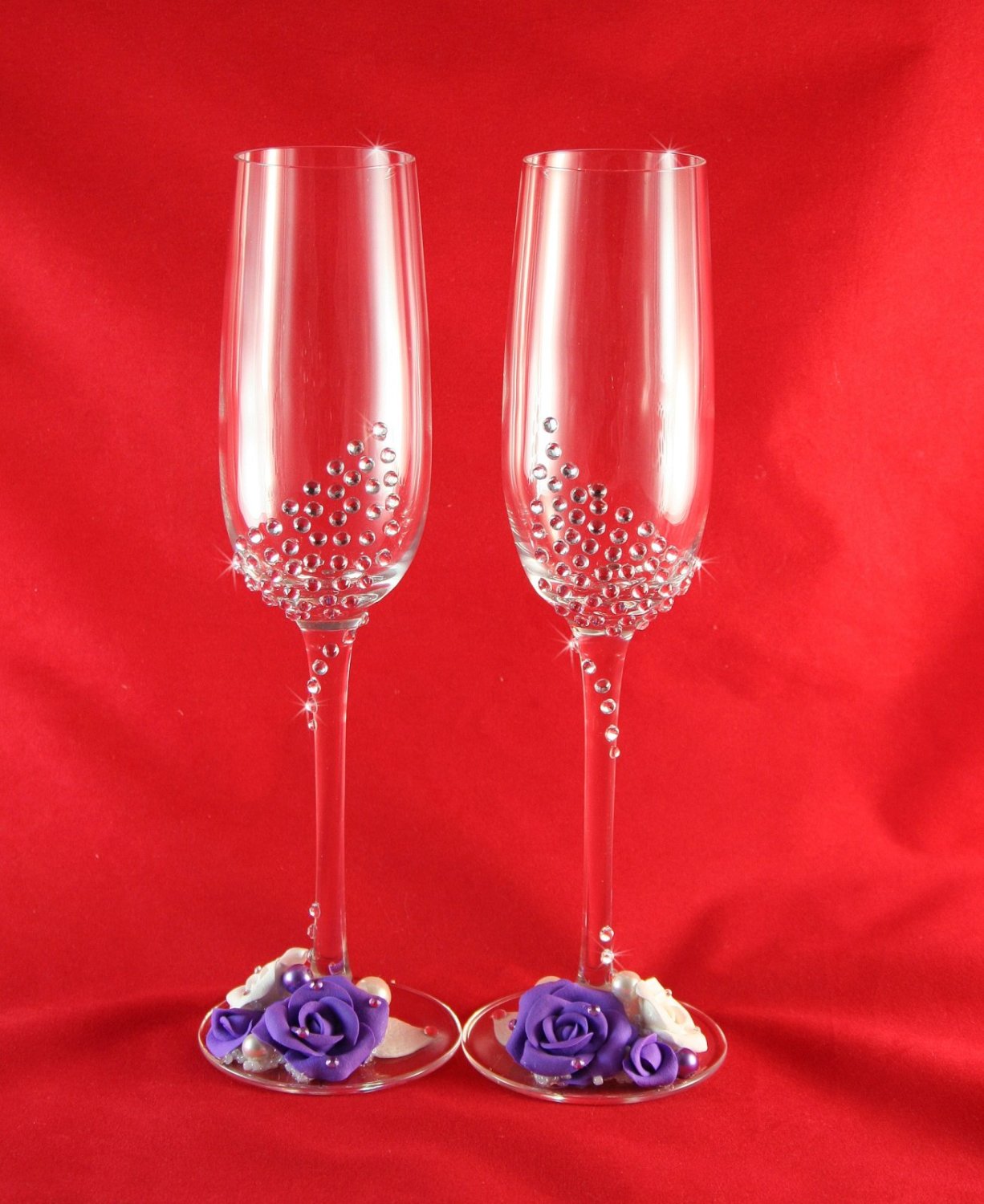 Свадебные бокалы&nbsp;Свадебные аксессуары ручной работы.Лепка,роспись. : 