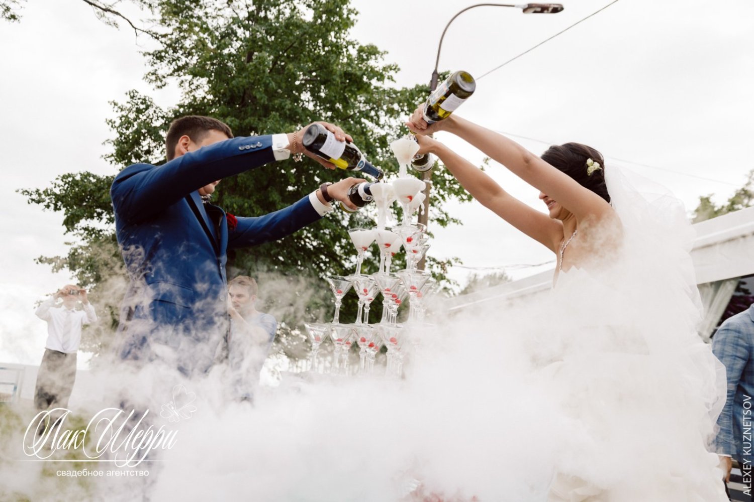 Красные ягоды на синем бархате Ильи и Дианы&nbsp;Свадебное агентство "ЛакШерри" : 