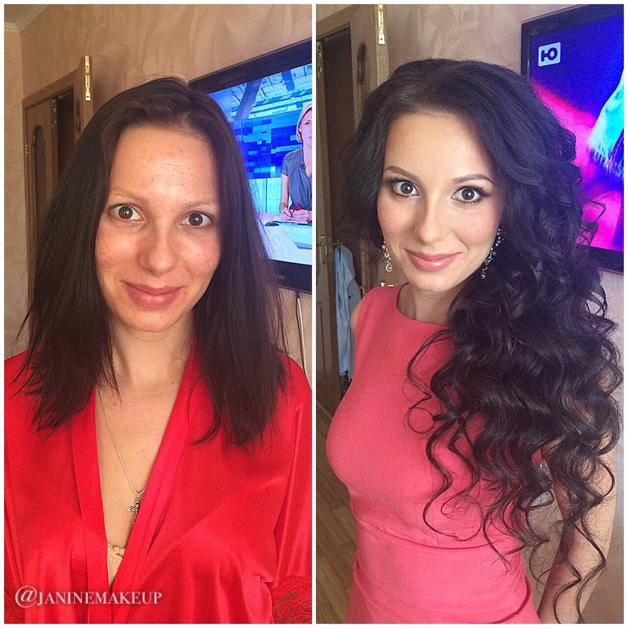 Мои клиенты ДО и ПОСЛЕ&nbsp;Janine Make-up & Hair : 
